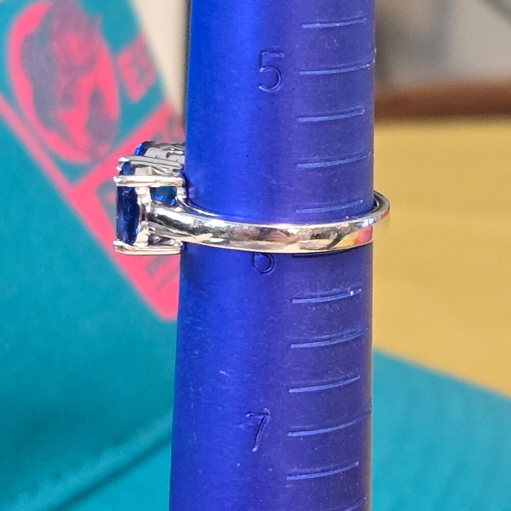 Vintage BBJ Bangkok Sterling Silver Blue Sapphire Statement Ring - Picture 14 of 16